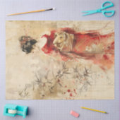 Prachtige staande Geisha Tissuepapier (Craft)