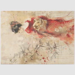 Prachtige staande Geisha Tissuepapier