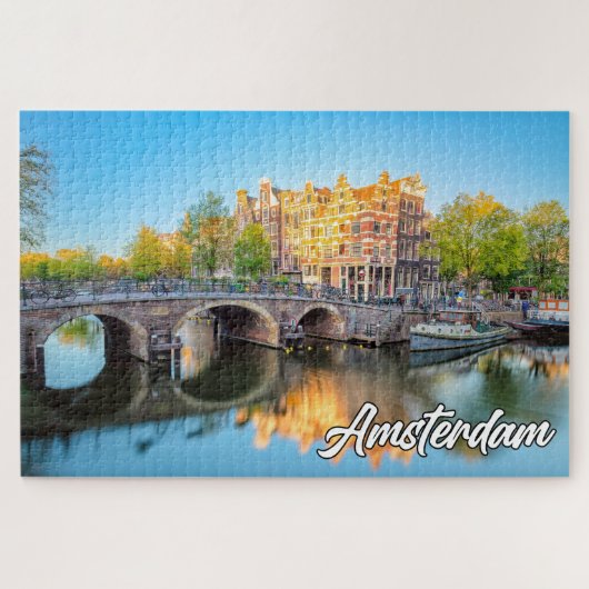 Prachtige stad Amsterdam, Nederland Legpuzzel (Horizontaal)