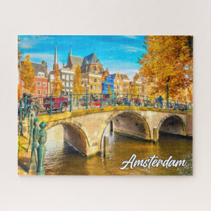 Prachtige stad Amsterdam, Nederland Legpuzzel