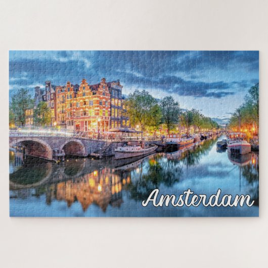 Prachtige stad Amsterdam, Nederland Legpuzzel (Horizontaal)