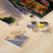 Prachtige stadscentrum, kerstfeest legpuzzel (Zijkant)