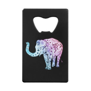 Prachtige stammenolifant kredietkaart flessenopener