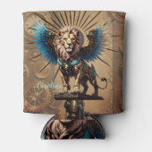 Prachtige steampunk leeuw blikjeskoeler (Voorkant)