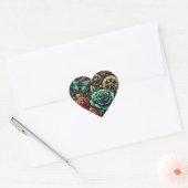 Prachtige Steampunk Thema Gears en Rozen Hart Sticker (Envelop)