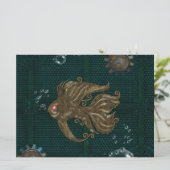 Prachtige steampunk vis. kaart (Staand voorkant)