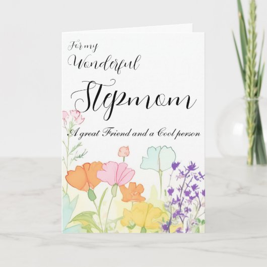 Prachtige stiefmoeder kaart voor Moederdag (Voorkant)