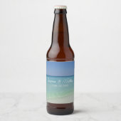 Prachtige strandfotografie bruiloft  bier etiket (Voorkant)