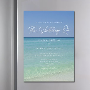 Prachtige strandfotografie Seaside Wedding Magnetische Uitnodiging