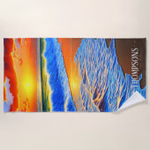 Prachtige strandzonsondergang strandlaken (Voorkant)