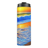 Prachtige strandzonsondergang thermosbeker (Voorkant)