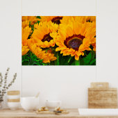Prachtige Summertime Zonnebloempjes Poster (Keuken)