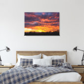 Prachtige Sunset Canvas Triptiek kunst Afdruk (Insitu (Slaapkamer))