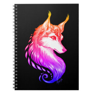 Prachtige Sunset Hand Drawn Wolf School-laptop Notitieboek