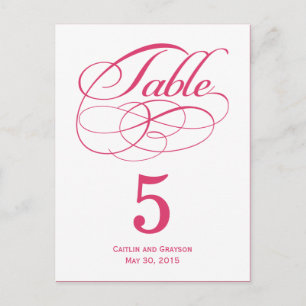 Prachtige Swirls Trouwtafel Nummer Kaart