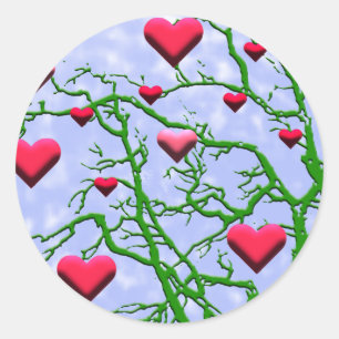 Prachtige takken met harten Stickers