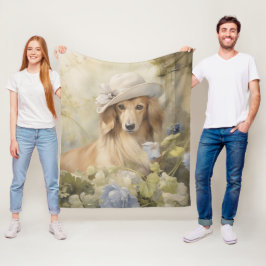 Prachtige teckel fleece deken