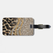 Prachtige teedy Leopard Faux Dierendruk Bagagelabel (Achterkant horizontaal)