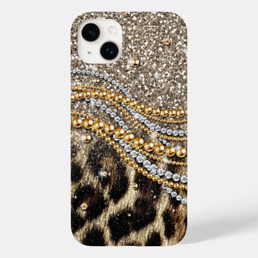 Prachtige teedy Leopard Faux Dierendruk Case-Mate iPhone Case (Achterkant)