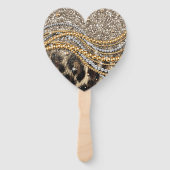 Prachtige teedy Leopard Faux Dierendruk Handwaaier (Achterkant)