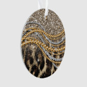 Prachtige teedy Leopard Faux Dierendruk Ornament (voorkant)
