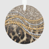 Prachtige teedy Leopard Faux Dierendruk Ornament (achterkant)