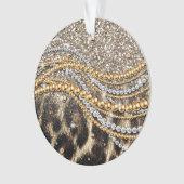 Prachtige teedy Leopard Faux Dierendruk Ornament (voorkant)