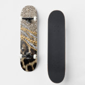 Prachtige teedy Leopard Faux Dierendruk Skateboard (Voorkant)