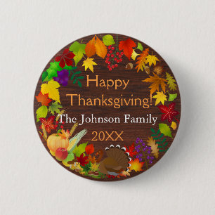 Prachtige Thanksgiving Harvest Ronde Button 5,7 Cm