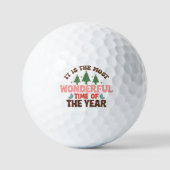 Prachtige tijd retro groovy kerst Feestdagen Golfballen (Voorkant)