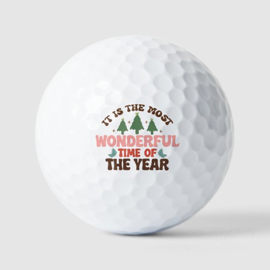 Prachtige tijd retro groovy kerst Feestdagen Golfballen (Voorkant)
