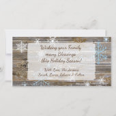 Prachtige tijd van het jaar Sneeuwvlokken en hout Kaart (Achterkant)