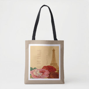 Prachtige trendy vintage Parijs en Eiffeltoren Draagtas