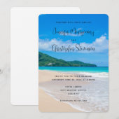 Prachtige tropische bestemming Sandy Beach Wedding Kaart (Voorkant / Achterkant)