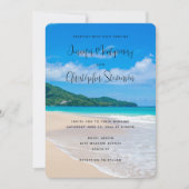 Prachtige tropische bestemming Sandy Beach Wedding Kaart (Voorkant)