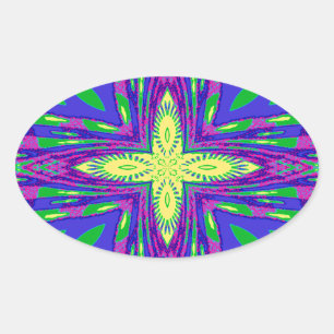 Prachtige tropische Hakuna Matata Kanga kunstwerk. Ovale Sticker