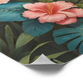 Prachtige tropische roze flamingo vogel poster (Hoek)