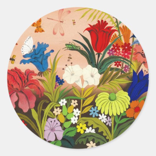 Prachtige tuin ronde Sticker (Voorkant)