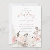 Prachtige Tuin Roze & Witte Bloemen Bruiloft Kaart (Voorkant)