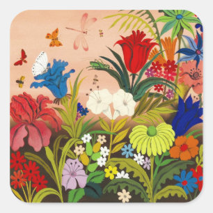 Prachtige tuin vierkante Sticker