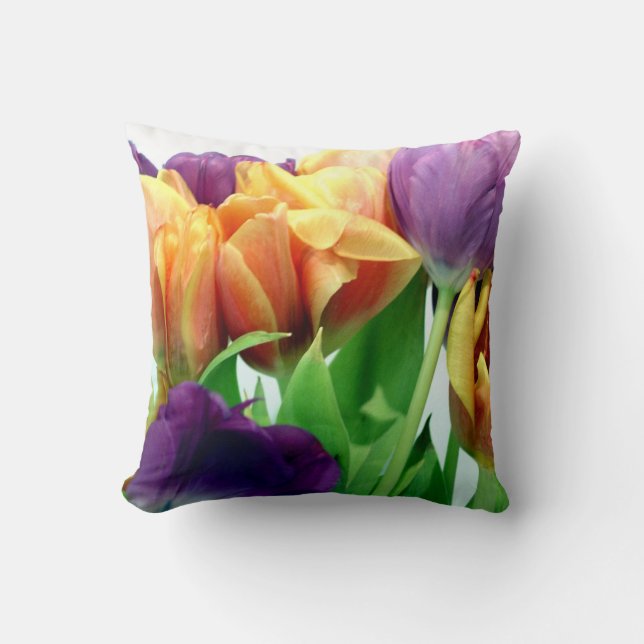 Prachtige Tulips Bouquet Kussen (Voorkant)