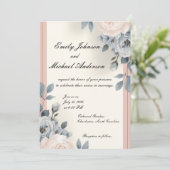 Prachtige uitnodiging tot het huwelijk van Floral (Staand voorkant)