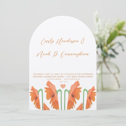 Prachtige uitnodiging tot het uitzenden van papave (Staand voorkant)