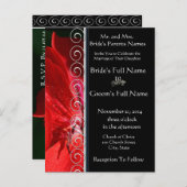 Prachtige uitnodiging tot het uitzenden van rode r (Voorkant / Achterkant)