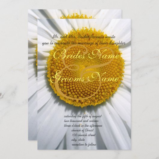 Prachtige uitnodiging voor weduwschap met de legan (Voorkant / Achterkant)