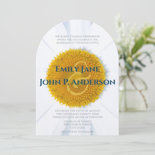 Prachtige uitnodiging voor weduwschap met de legan (Staand voorkant)