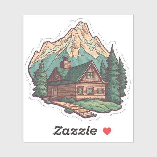Prachtige Uitzicht Vacation Home Mountain Cabin Sticker (Vel)