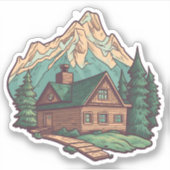 Prachtige Uitzicht Vacation Home Mountain Cabin Sticker (Voorkant)
