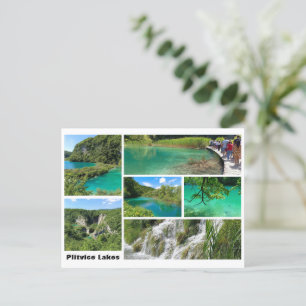 Prachtige Uitzichten van Plitvice Lakes, Kroatië Briefkaart