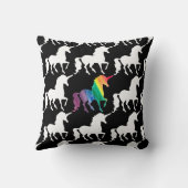 Prachtige Unicorn Rainbow Black & White Pattern Kussen (Achterkant)